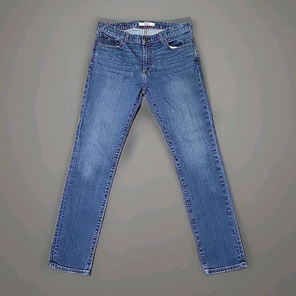 Tommy Hilfiger Men's Jeans Size 34 Straight Slim Stretch Blue Denim Medium Wash